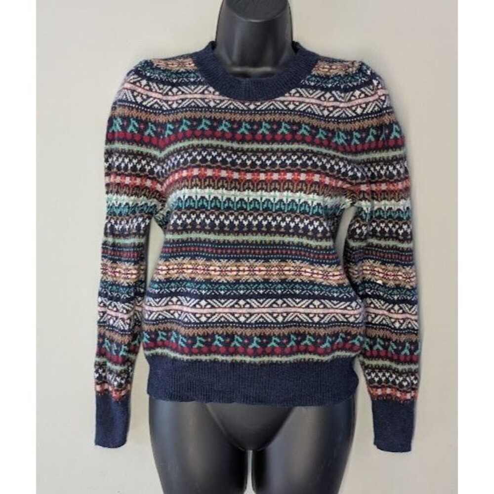 J.Crew Fair Isle Lambswool Blend Sweater– Women’s XS –Holiday/Winter Favorite